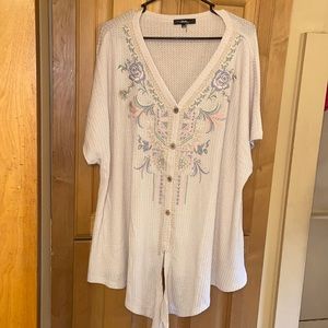 Waffle Knit Front Tie Top